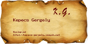 Kepecs Gergely névjegykártya